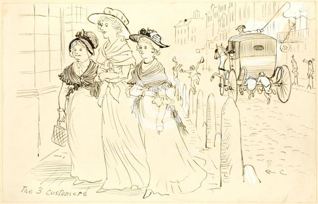The Three Customers, n.d. Creator: Randolph Caldecott.