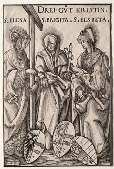 The Three Christian Heroines: Saints Helen, Bridget and Elizabeth. Creator: Hans Burgkmair (German, 1473-1531)