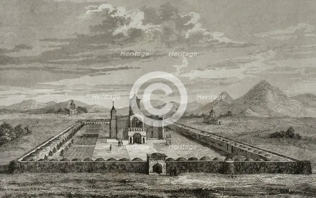 The three churches, Echmiatzin or Ejmiatsin, Armenia, 1838. Creator: J. Arnout.