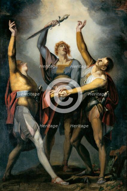 The three confederates in the oath on the Rütli, 1779-1781. Creator: Füssli (Fuseli), Johann Heinrich (1741-1825).