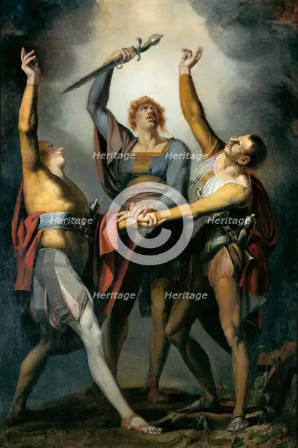 The three confederates in the oath on the Rütli, 1779-1781. Creator: Füssli (Fuseli), Johann Heinrich (1741-1825).