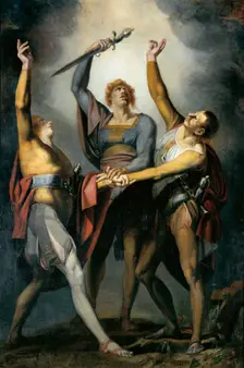 The three confederates in the oath on the Rütli, 1779-1781. Creator: Füssli (Fuseli), Johann Heinrich (1741-1825)