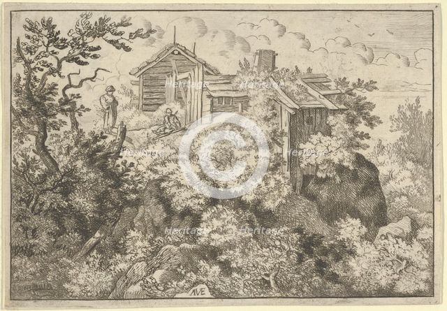 The Three Cottages on the Hill, 17th century. Creator: Allart van Everdingen.