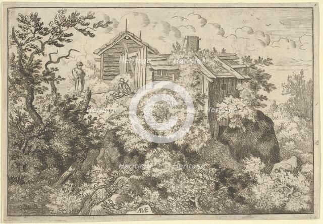 The Three Cottages on the Hill, 17th century. Creator: Allart van Everdingen.