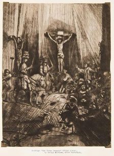 The Three Crosses (first plate), (c1653), c1769. Creator: George Bickham III