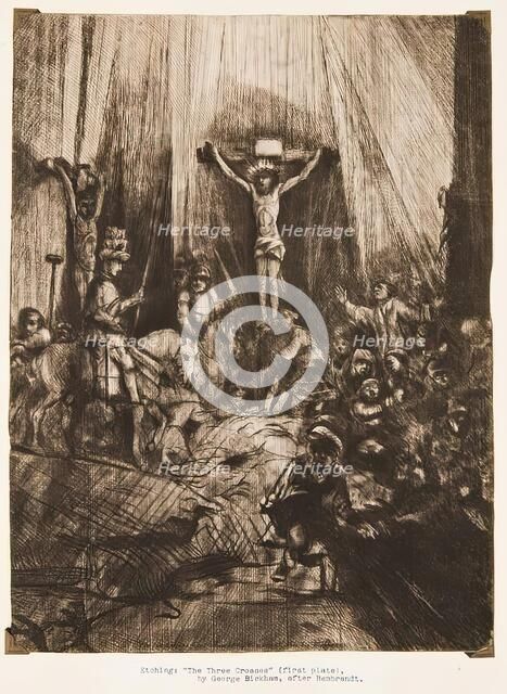 The Three Crosses (first plate), (c1653), c1769. Creator: George Bickham III.