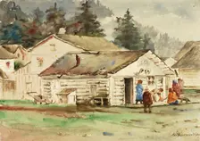 The Three Crows Market, Sitka, 1889. Creator: Theodore J. Richardson