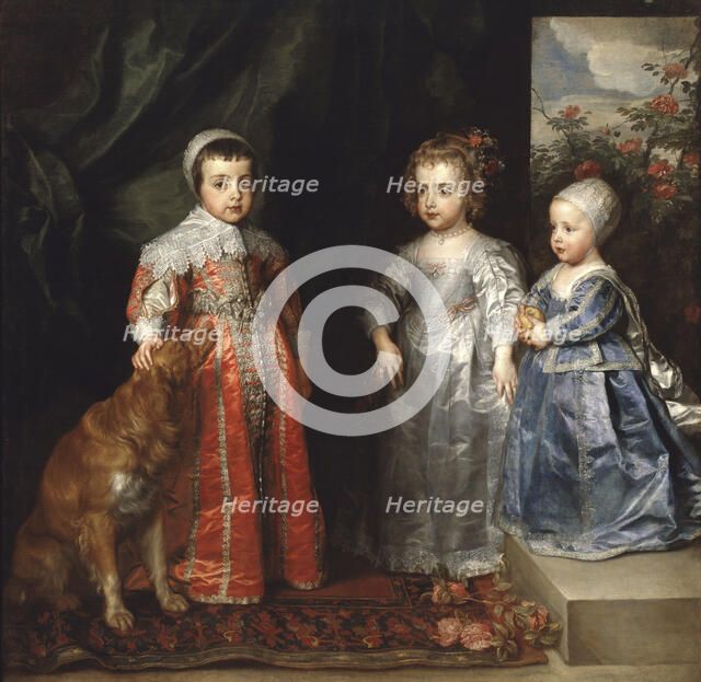 The three eldest children of Charles I Stuart (1600-1649) and Henrietta Maria..., 1635. Creator: Dyck, Sir Anthonis van (1599-1641).