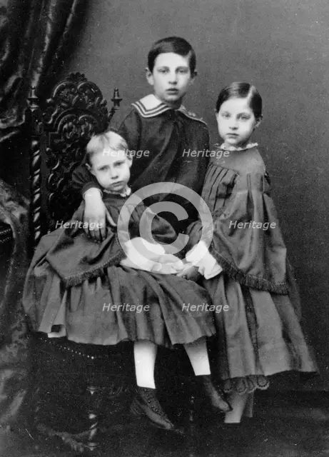 The three eldest children of Grand Duke Konstantin Nikolayevich of Russia, c1860-c1861. Artist: Unknown