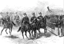 The Three Emperors at Berlin: Grand Review at Tempelhof - the Emperors passing along the line, 1872. Creator: Unknown
