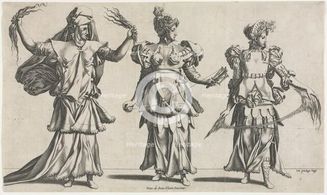 The Three Fates, Costume Designs, c. 1534. Creator: Pierre Milan (French).