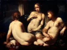 The Three Graces 1650s. Artist: Sebastiano Mazzoni