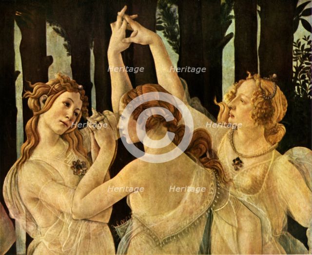 The Three Graces, detail from 'Primavera', c1478, (1937).  Creator: Sandro Botticelli.