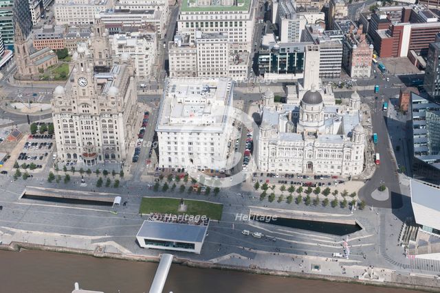 The Three Graces, Liverpool, 2015. Creator: Historic England.