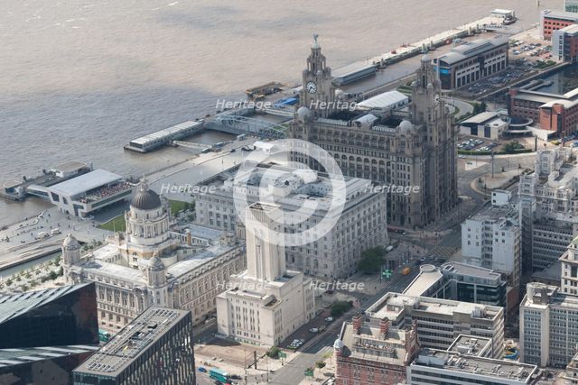 The Three Graces, Liverpool, 2015. Creator: Historic England.