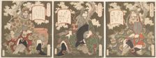 The Three Heroes of Shoku (Shu): Emperor Ryubi (Liu Fei) and His..., first half of the 19th century. Creator: Gakutei