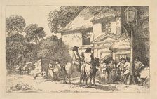 The Three Horseshoes, a Roadside Inn, December 18, 1787. Creator: Thomas Rowlandson