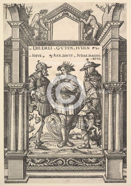 The Three Jewish Heroes (Die Drei Guten Juden), from Heroes and Heroines, 1516. Creator: Hans Burgkmair, the Elder.
