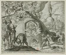 The Three Jews Cast into the Fiery Furnace, 1565. Creator: Philip Galle