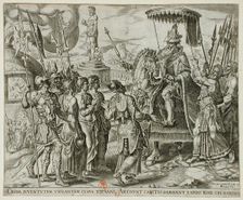 The Three Jews Brought Before Nebuchadnezzar, 1565. Creator: Philip Galle