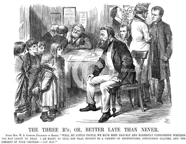 'The Three R's; or, Better Late than Never', 1870. Artist: John Tenniel