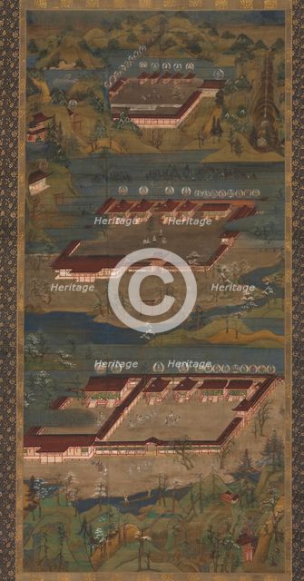 The Three Sacred Shrines at Kumano: Kumano Mandala, c. 1300. Creator: Unknown.