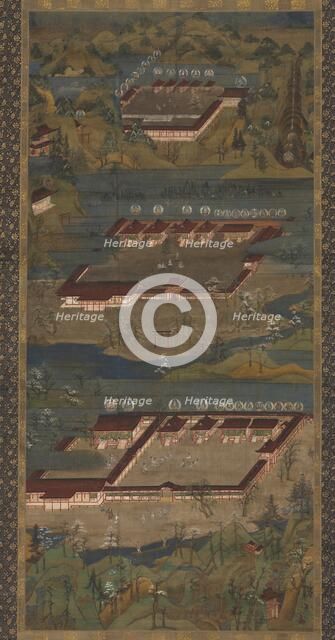 The Three Sacred Shrines at Kumano: Kumano Mandala, c. 1300. Creator: Unknown.