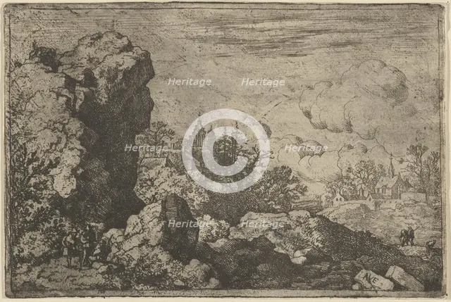 The Three Travellers at the Foot of High Rock, 17th century. Creator: Allart van Everdingen.