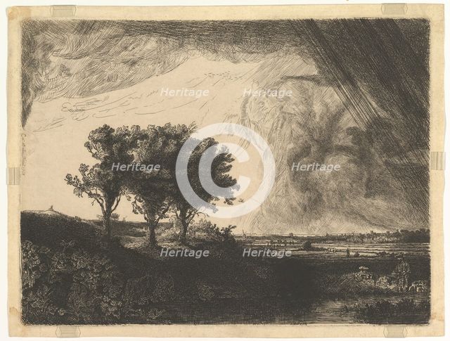 The Three Trees, after Rembrandt, 1758. Creator: William Baillie.