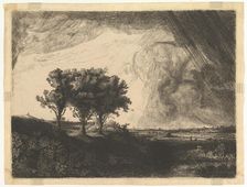 The Three Trees, after Rembrandt, 1758. Creator: William Baillie