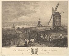 The Three Windmills (Les Trois Moulins) after a painting in the collection of the Duc de P..., 1772. Creators: Balthasar Anton Dunker, Jacques Philippe Le Bas