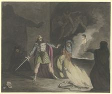 The three witches conjure up a bloody child before Macbeth, c1807-1808. Creator: Franz Pforr