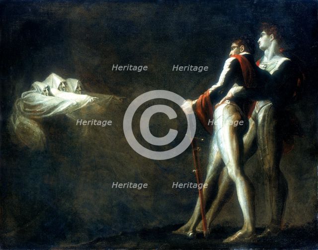 'The Three Witches Appearing to Macbeth and Banquo', late 18th century. Artist: Henry Fuseli