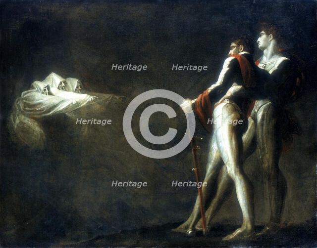 'The Three Witches Appearing to Macbeth and Banquo', late 18th century. Artist: Henry Fuseli