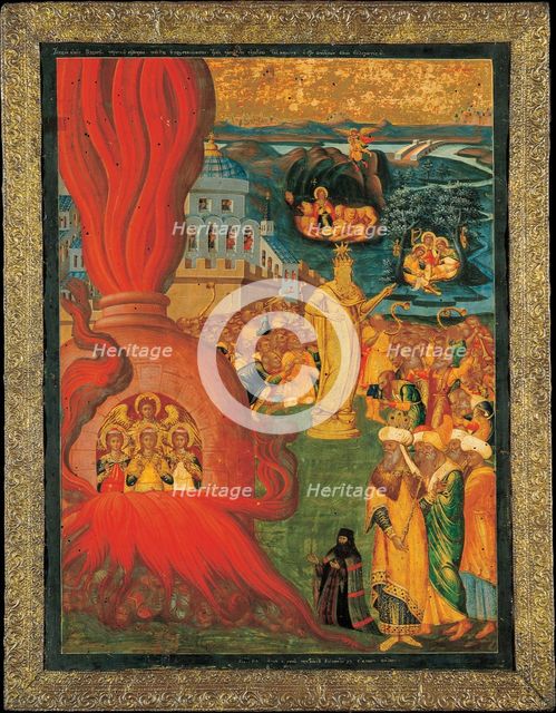 The Three Young Men in the Fiery Furnace, 17th century. Artist: Adrianoupolitis, Konstantinos (active 17th century)
