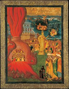 The Three Young Men in the Fiery Furnace, 17th century. Artist: Adrianoupolitis, Konstantinos (active 17th century)