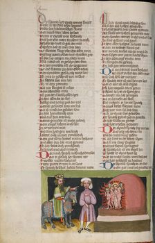 The Three Youths in the Fiery Furnace; Weltchronik, about 1400-1410. Creator: Unknown