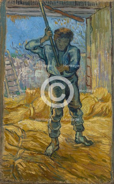 The Thresher (after Millet) , 1889. Creator: Gogh, Vincent, van (1853-1890).