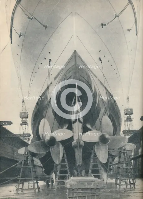 'The Thrust of the Modern Liner's Mighty Engines', 1936. Artist: Unknown.
