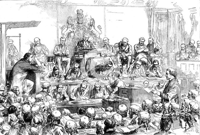 The Tichborne Trial: sketch in court, 1871. Creator: Unknown.