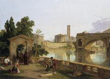 The Tiber with the temple of Vesta 1828. Artist: Penry Williams