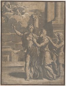 The Tiburtine Sibyl showing Emperor Augustus the Virgin and Christ Child, ca. 1530-40., ca. 1530-40. Creator: Anon