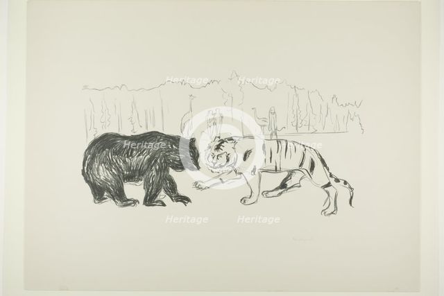 The Tiger and the Bear, 1908/09. Creator: Edvard Munch.