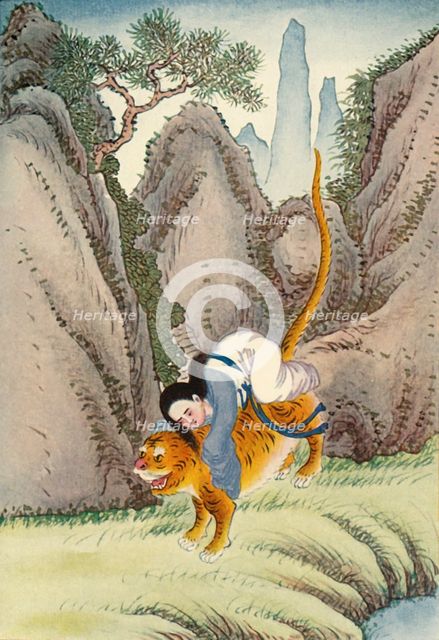 'The Tiger Carries Off Miao Shan', 1922. Creator: Unknown.