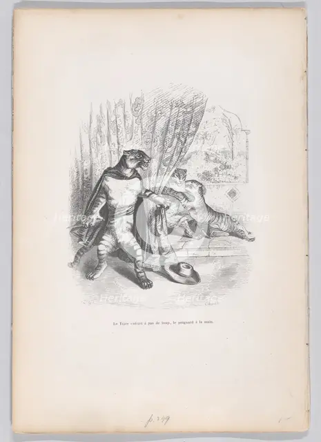 The Tiger entered stealthily, the dagger in his hand from Scenes from the Private a..., ca. 1837-47. Creator: Pierre Francois Godard.