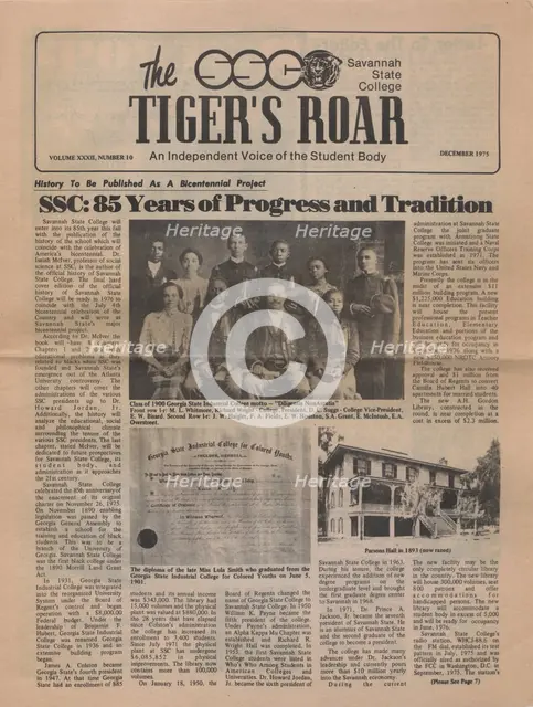 The Tiger's Roar: An Independent Voice of the Student Body, Volume XXXII, 1975-12. Creator: Unknown.