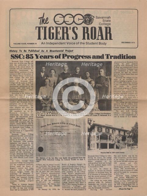 The Tiger's Roar: An Independent Voice of the Student Body, Volume XXXII, 1975-12. Creator: Unknown.