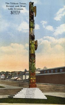 The Tilikum Totem, Seattle, Washington, USA, 1915