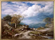 The timber waggon 1872. Creator: John Linnell the Elder