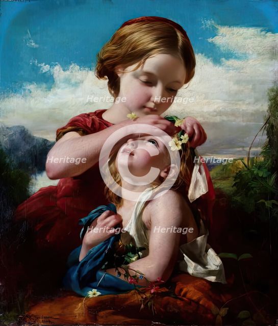 The Time of Primroses, 1854. Creator: Robert Herdman.
